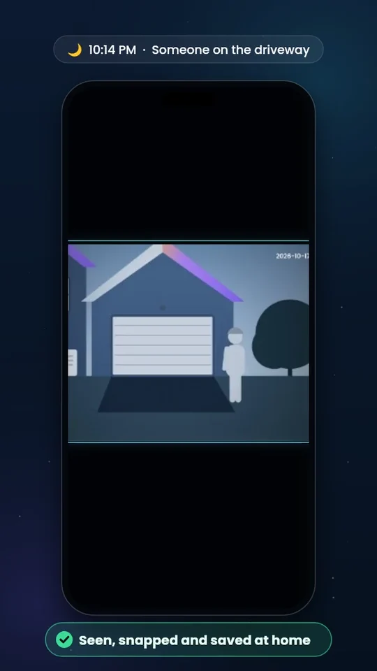 Camera detecting a person on the driveway